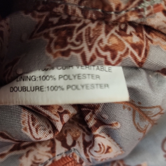 HOBO Vintage Grunge Distressed Rich Brown 100% Genuine Leather Shoulder Bag - Picture 12 of 15